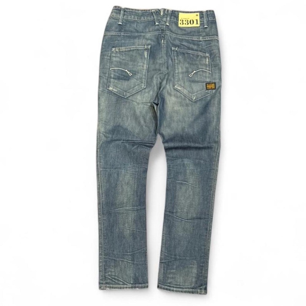 G-Star Raw Bleach Faded High Rise Drop Crotch Tapered Skinny Jeans